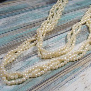 Vintage Three Strand Braided Pearl Necklace